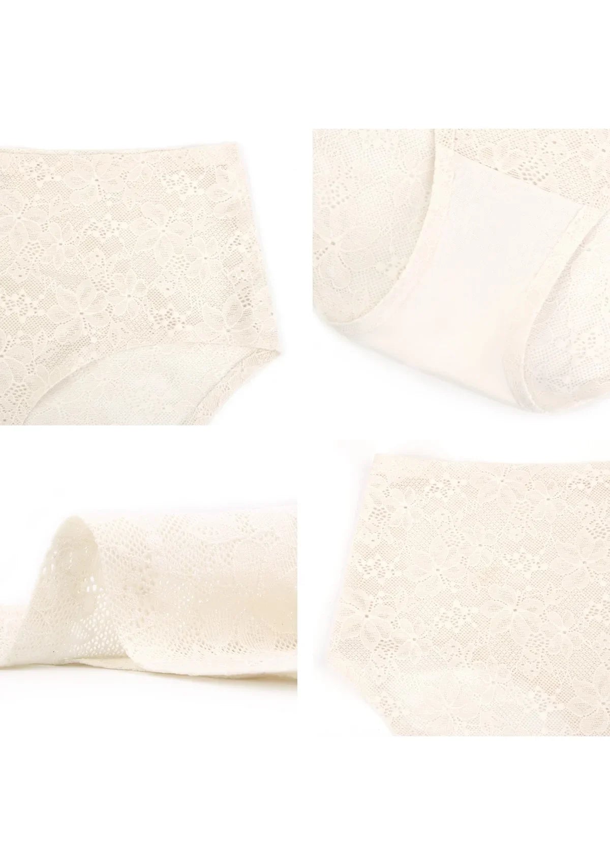 Silken Soft Floral Comfort Lace High-Waisted Breathable Underwear
