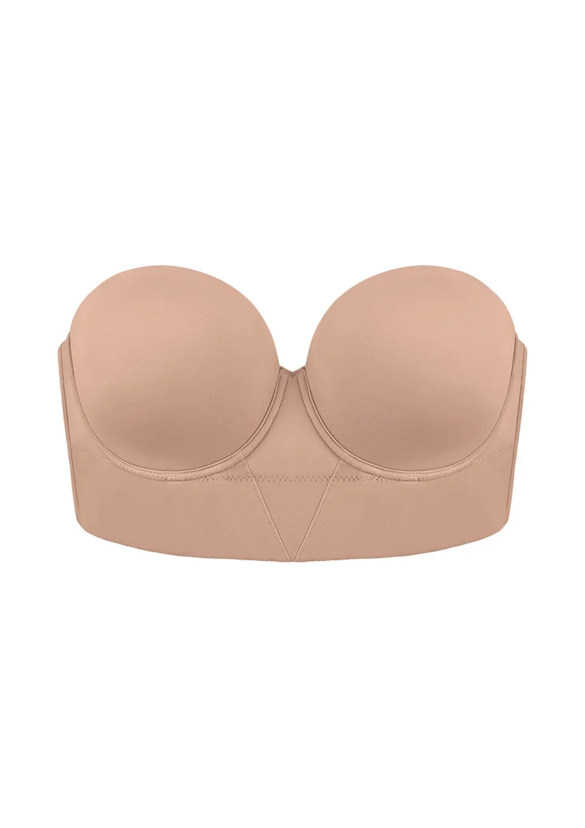 Daisy Smooth Beige Lightly Padded Longline Underwire Strapless Balconette Bra