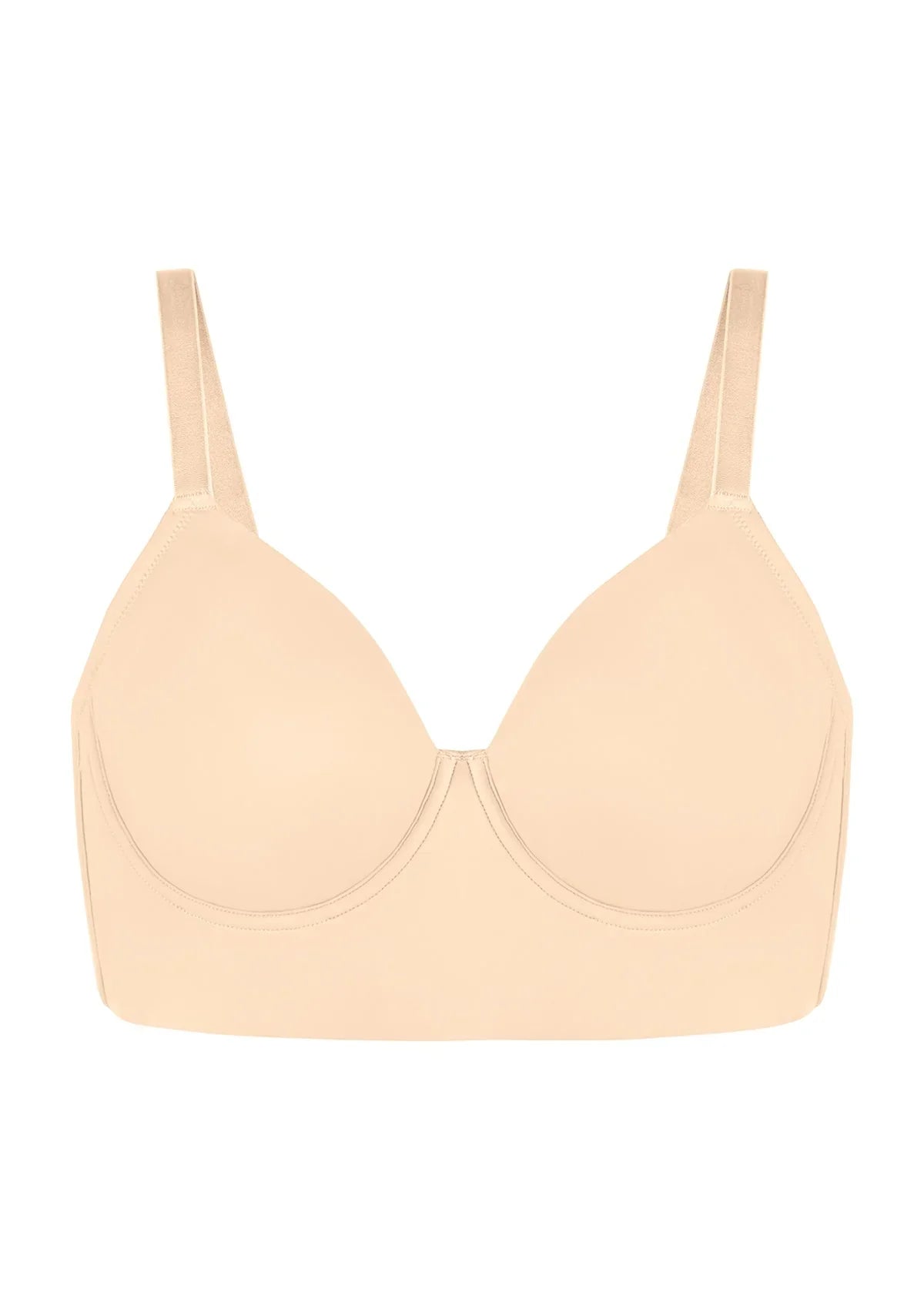 HSIA Delia Plus Size Lightly Padded Seamless Full Coverage Underwire Longline T-Shirt Bra for Fuller Bust