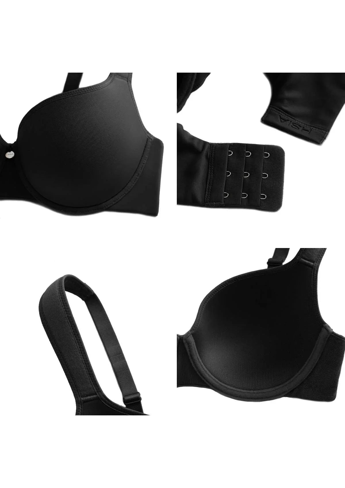 Patricia T-shirt Black Lightly Padded Underwire Minimizer Bra