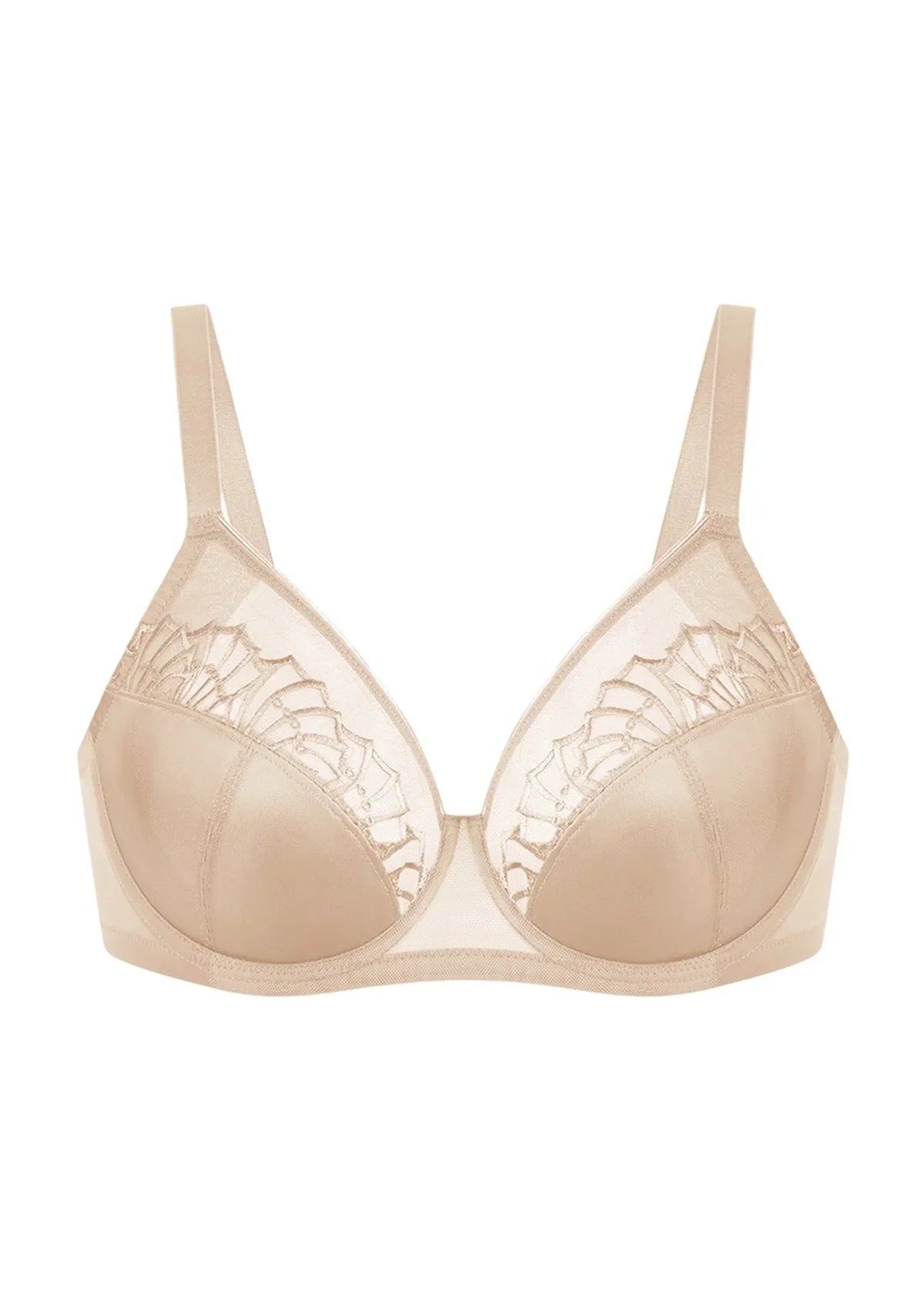 HSlA Pearl Shimmer Unlined Plus Size Full Coverage Underwire Comfortable Bra