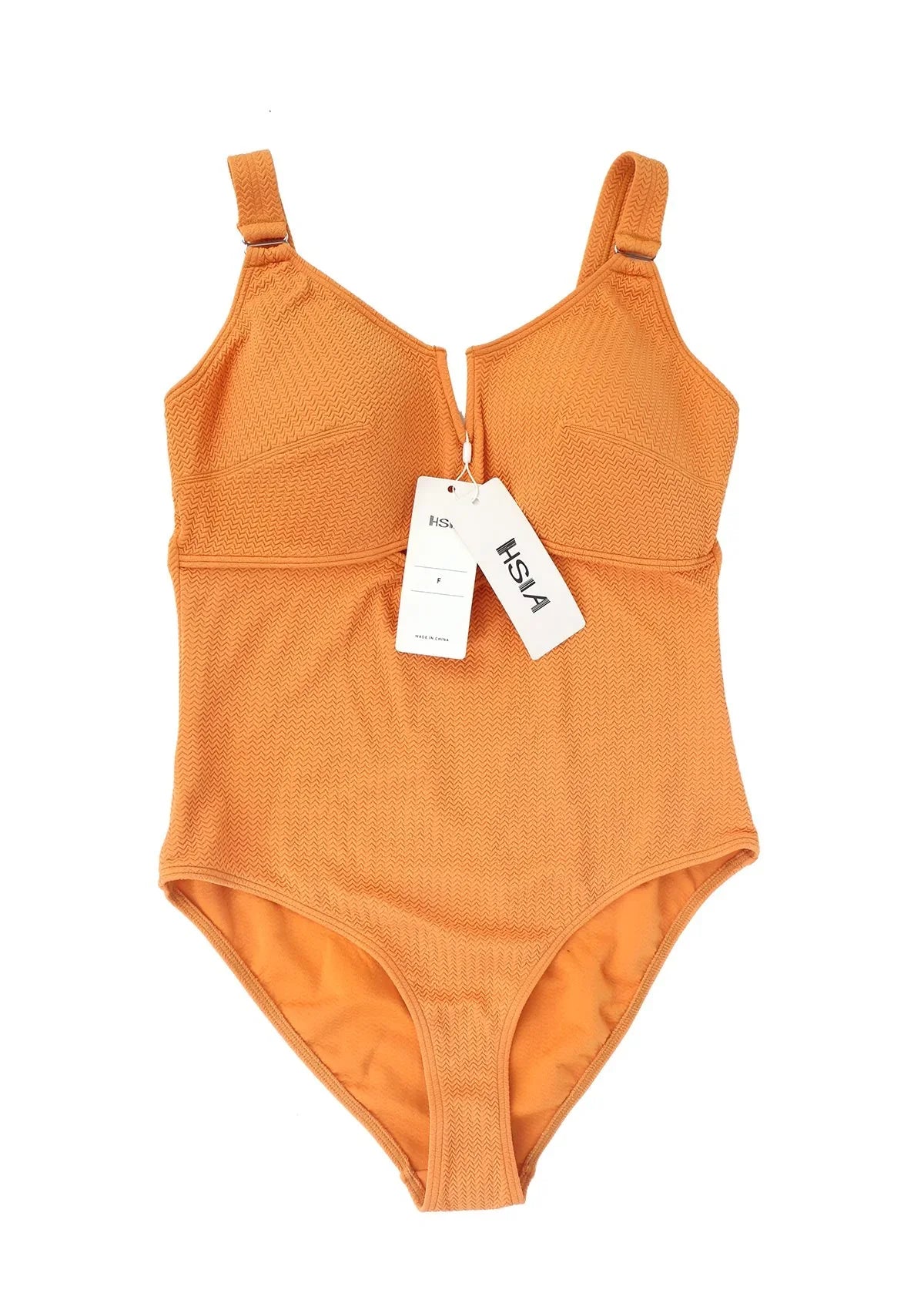 HSIA—V-wire Plunge Textured One-piece Cutout Swimsuit