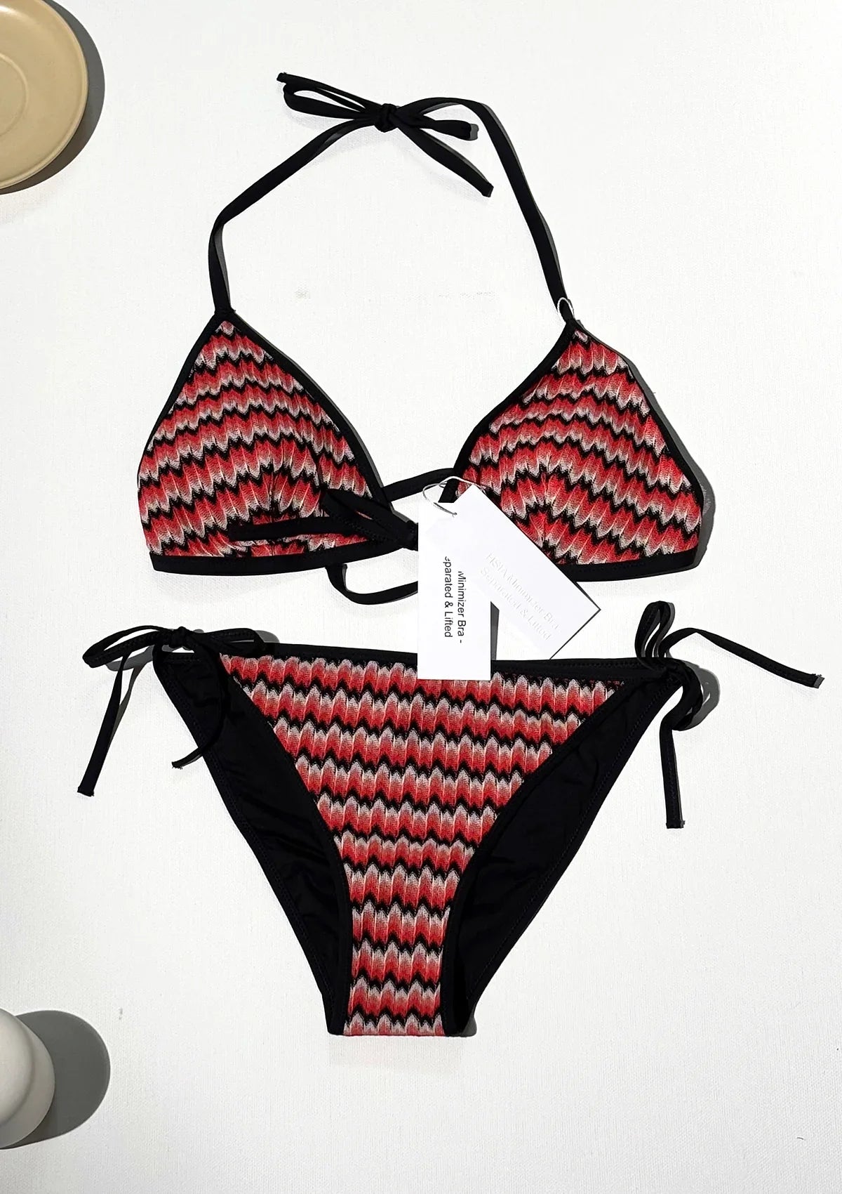 HSIA Minimizer – Separated & Lifted Two Piece Halter Tie Side Bikini Bathing Suit