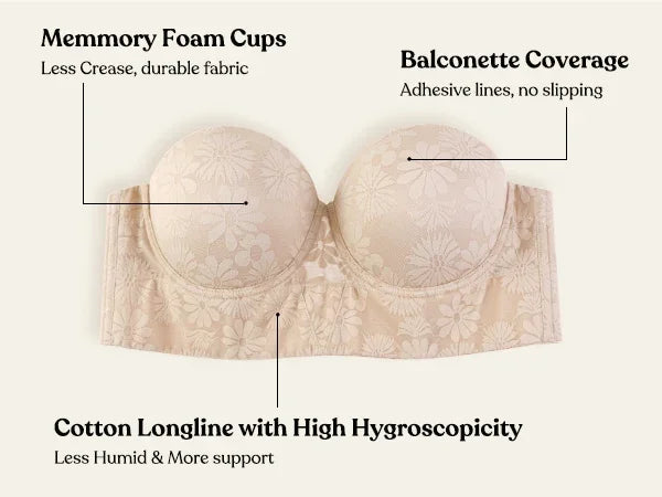 Daisy Lightly Padded Longline Underwire Strapless Balconette Bra