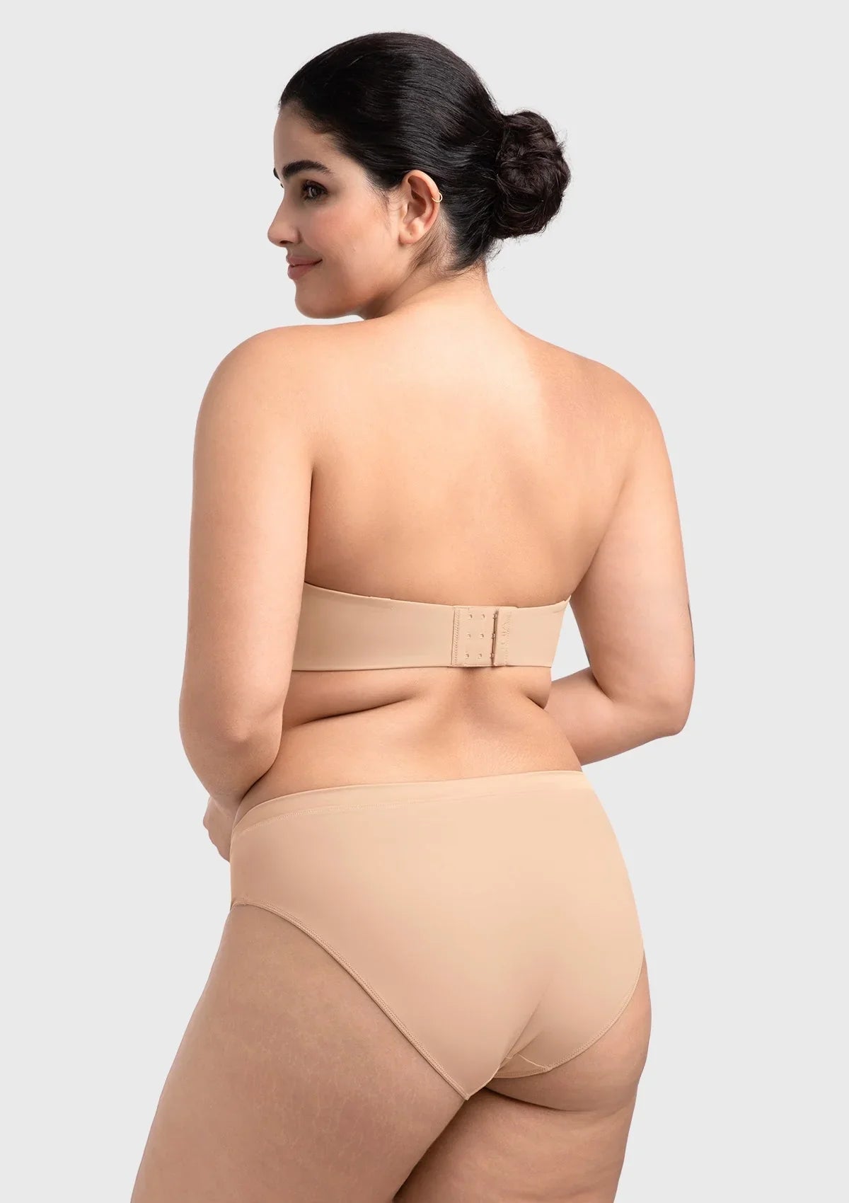 Fiery Unlined Seamless Comfort Underwire Plus Size Bandeau Strapless Coffee Bra