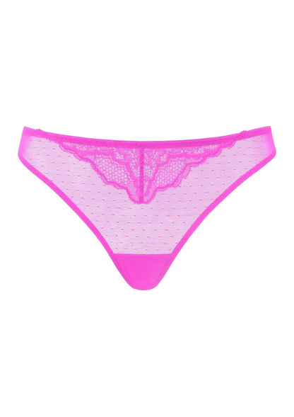 Enchante Floral Lace Sheer Mesh Back Thong Undewear