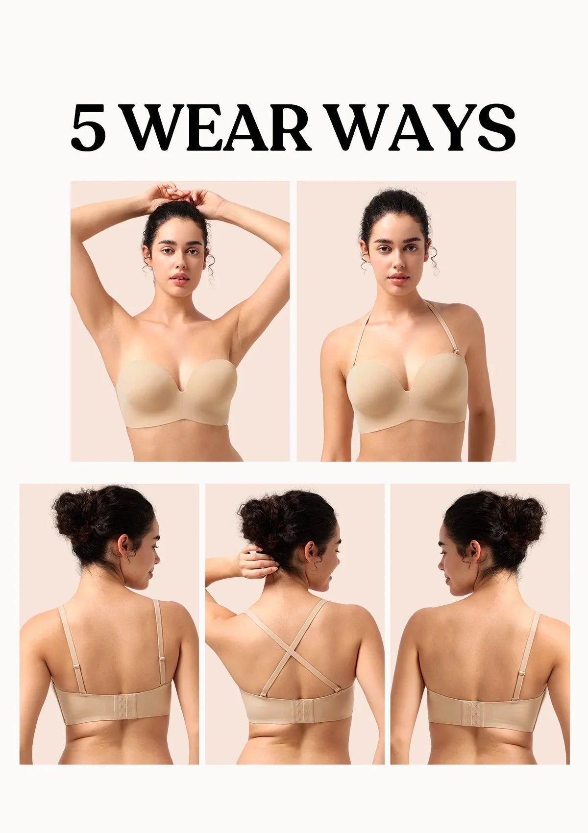 Seamless Wireless Push-Up Strapless Bra