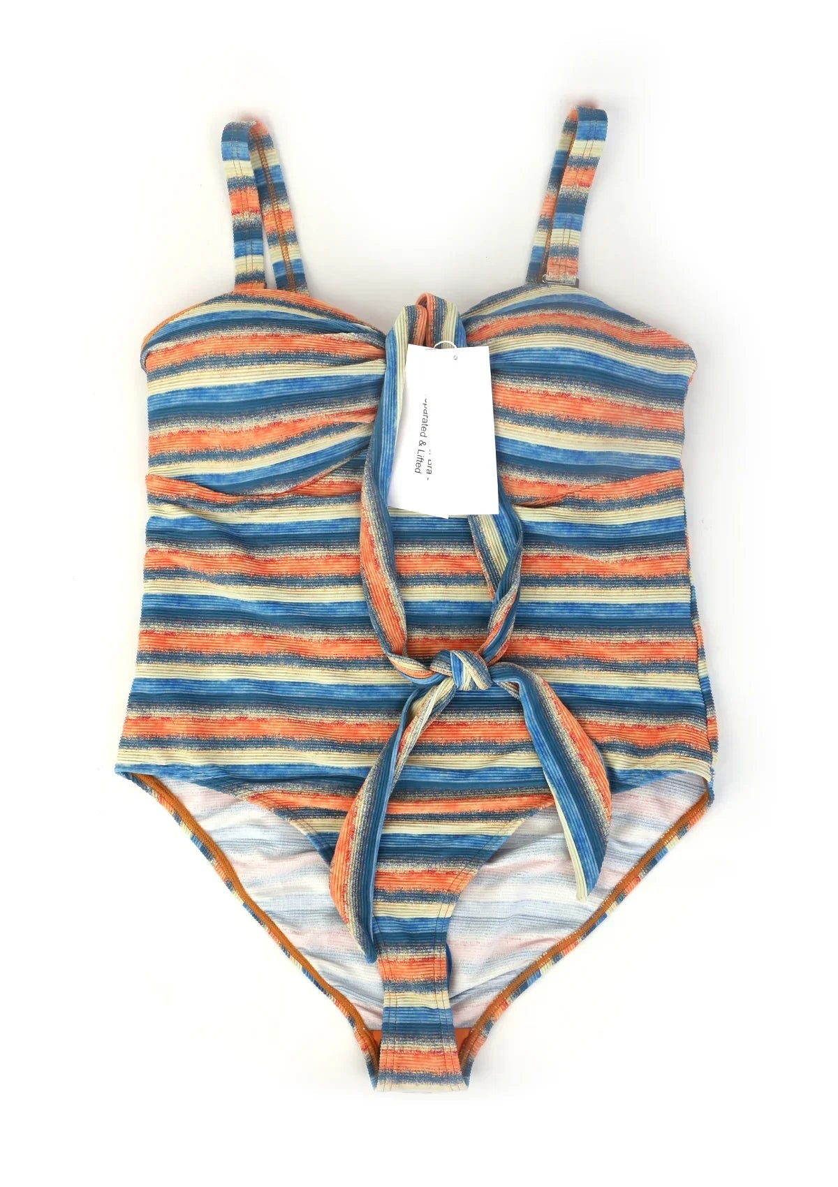 HSIA Minimizer – Separated & Lifted Multiway Multi-colored Striped One-piece Swimsuit
