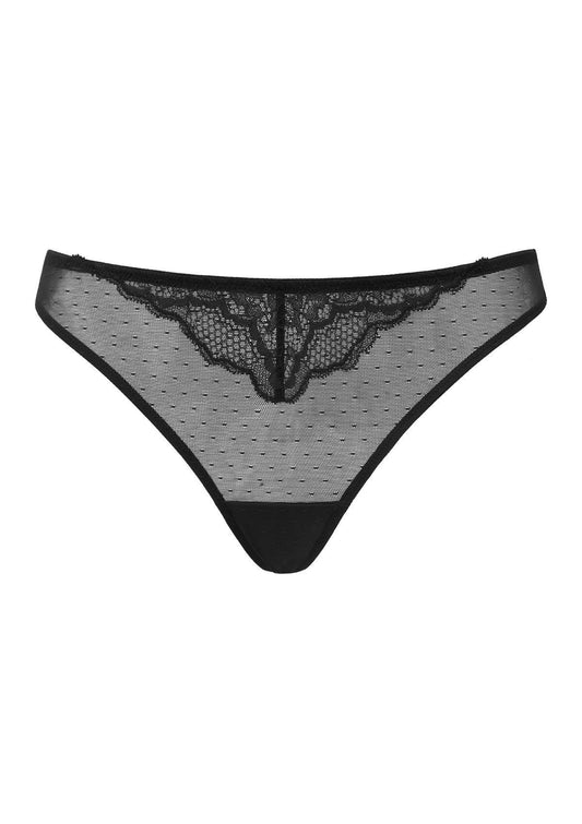 Enchante Floral Lace Sheer Mesh Back Thong Undewear