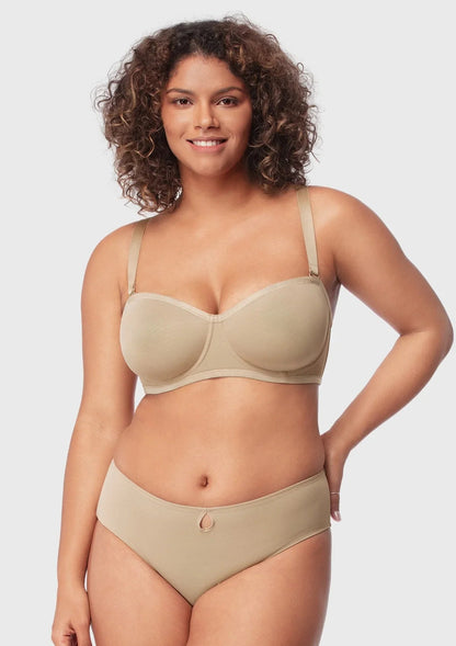 Leopard Unlined Strapless Minimizer Bra