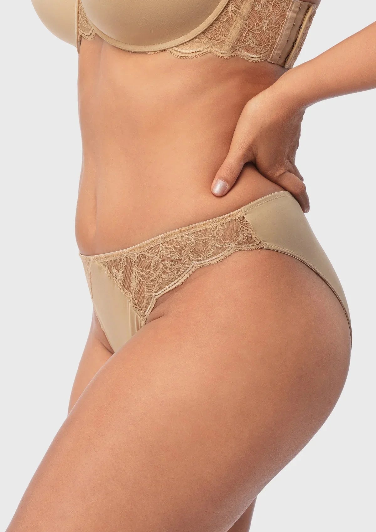 Blossom Mist Soft Lace Trim High-Rise Bikini Underwear