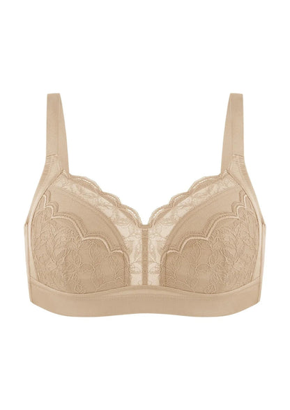 Blossom Mist Lace Trim Wireless Comfort Full Coverage Plus Size Bra