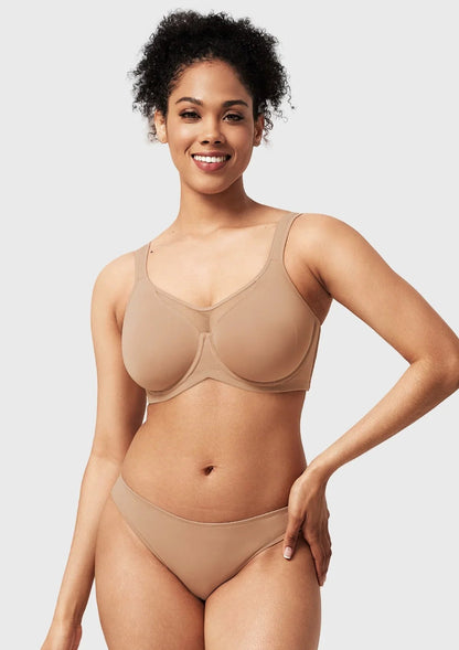 CoolComfort Smoothing Full Coverage Unlined Underwire Minimizer Bra