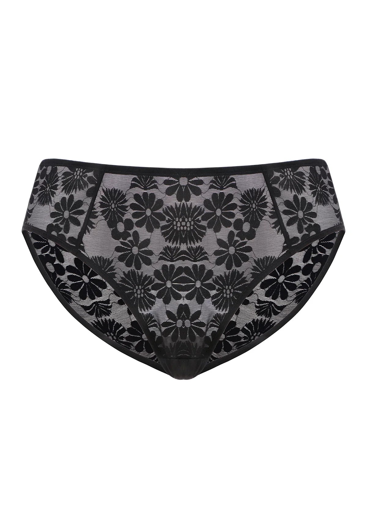 Daisy High-Rise Soft Comfort Black Lace Brief Underwear