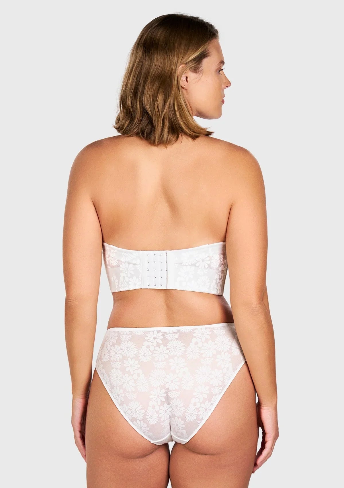 Daisy Smooth Lace Lightly Padded Longline Underwire Strapless Balconette Bra