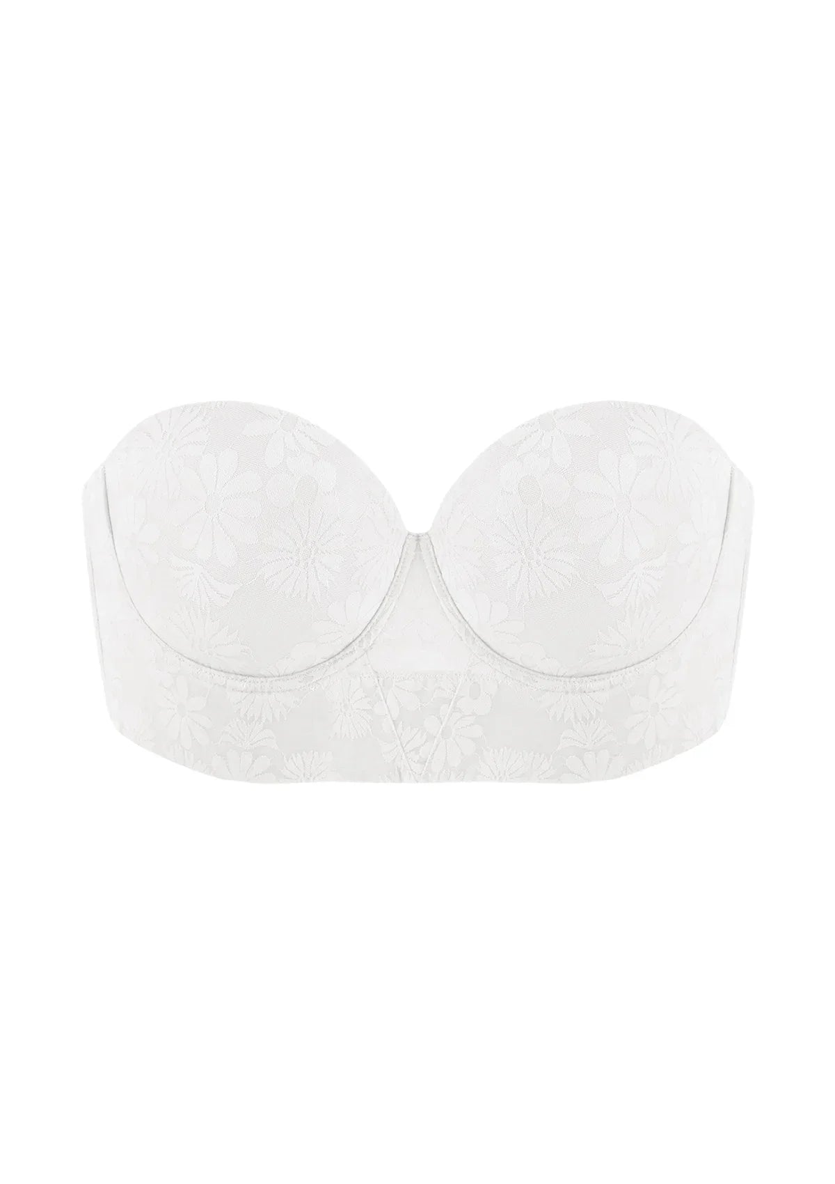 Daisy Smooth Lace Lightly Padded Longline Underwire Strapless Balconette Bra