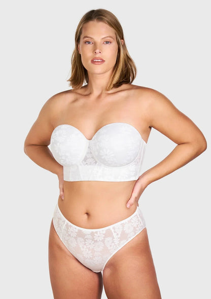 Daisy Lightly Padded Longline Underwire Strapless Balconette Bra