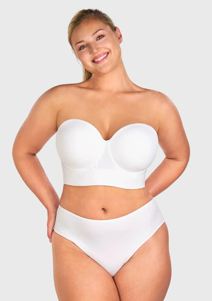 Daisy Smooth Lace Lightly Padded Longline Underwire Strapless Balconette Bra