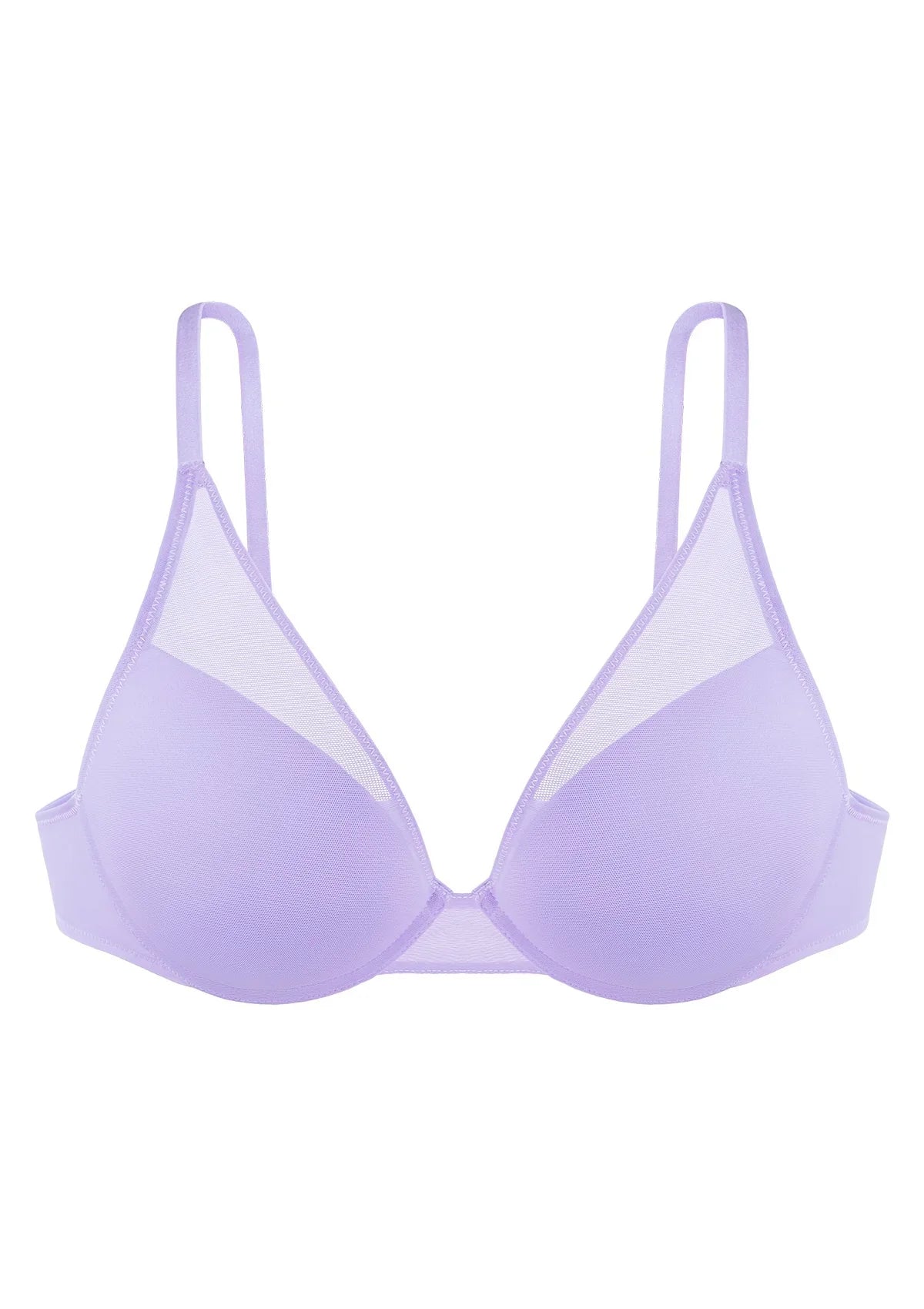 Deep V Plunge Mesh T-shirt Push-Up Bra