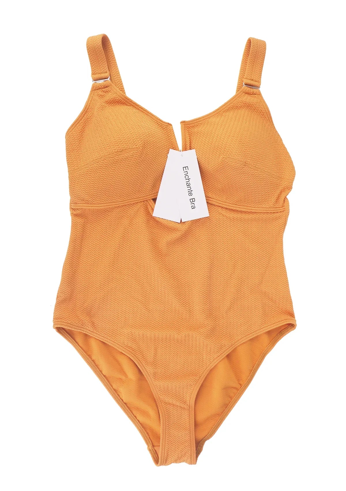 Enchante Bra V-wire Plunge Textured One-piece Cutout Swimsuit