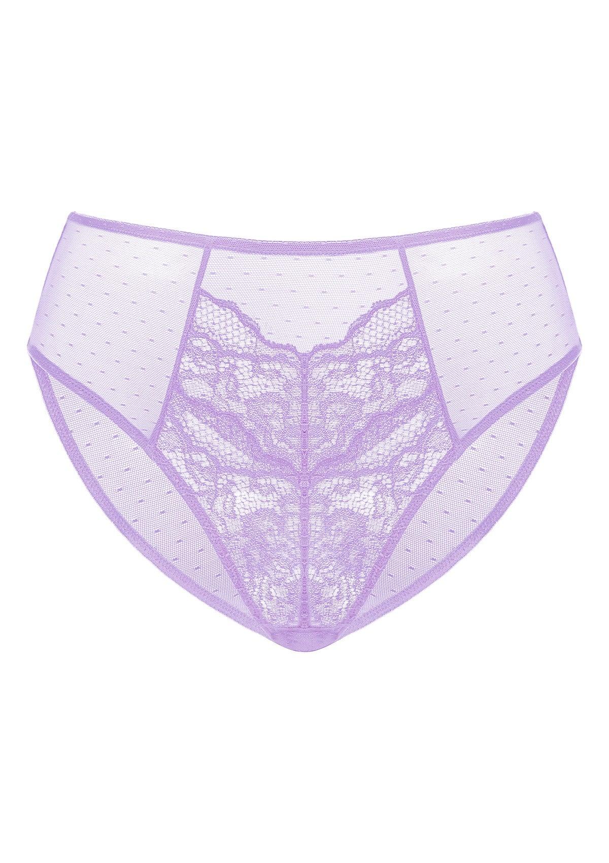 Enchante High-Rise Purple Lace Brief Underwear