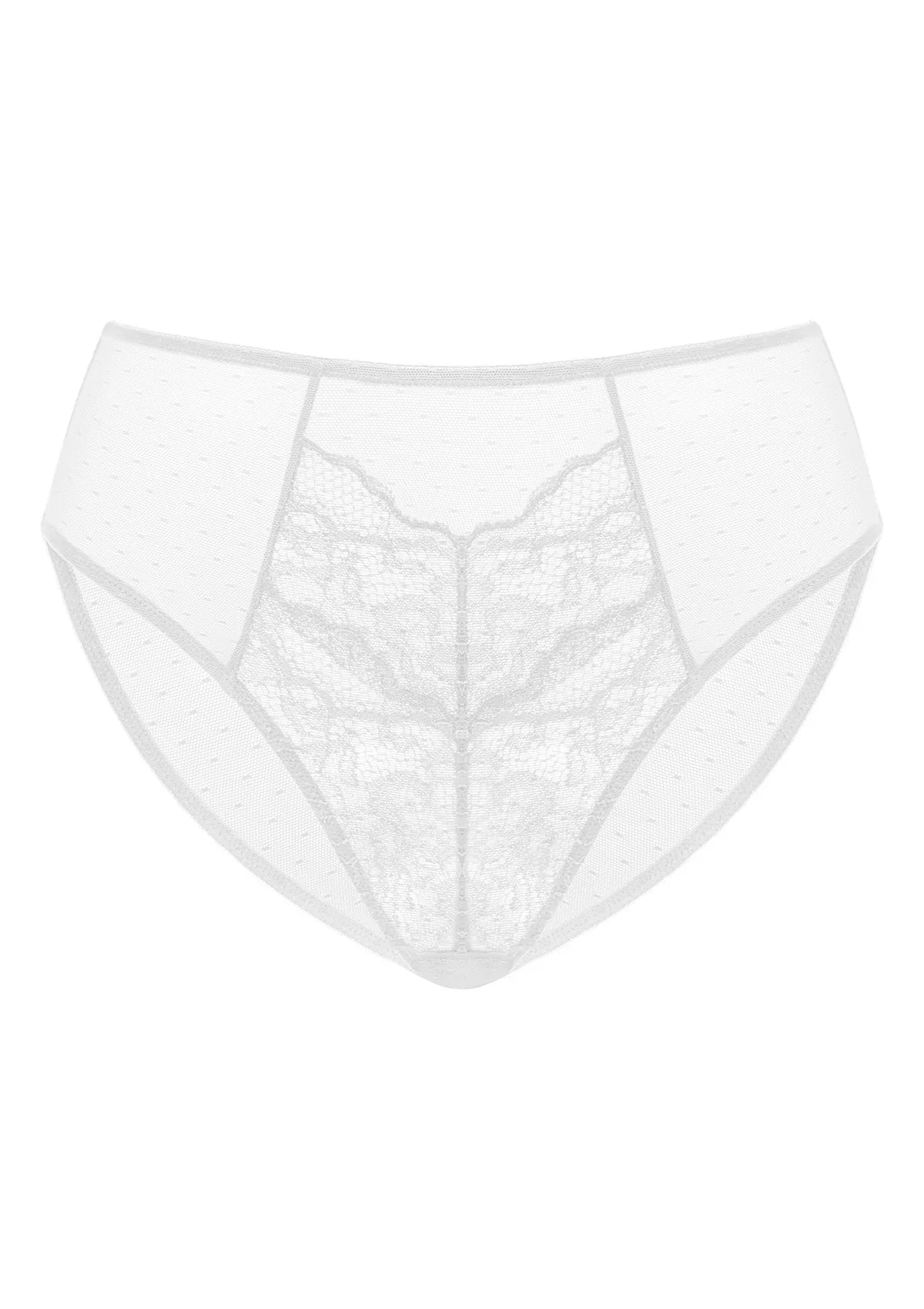 Enchante High-Rise White Lace Brief Underwear