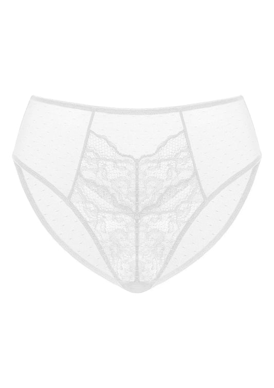 Enchante High-Rise White Lace Brief Underwear