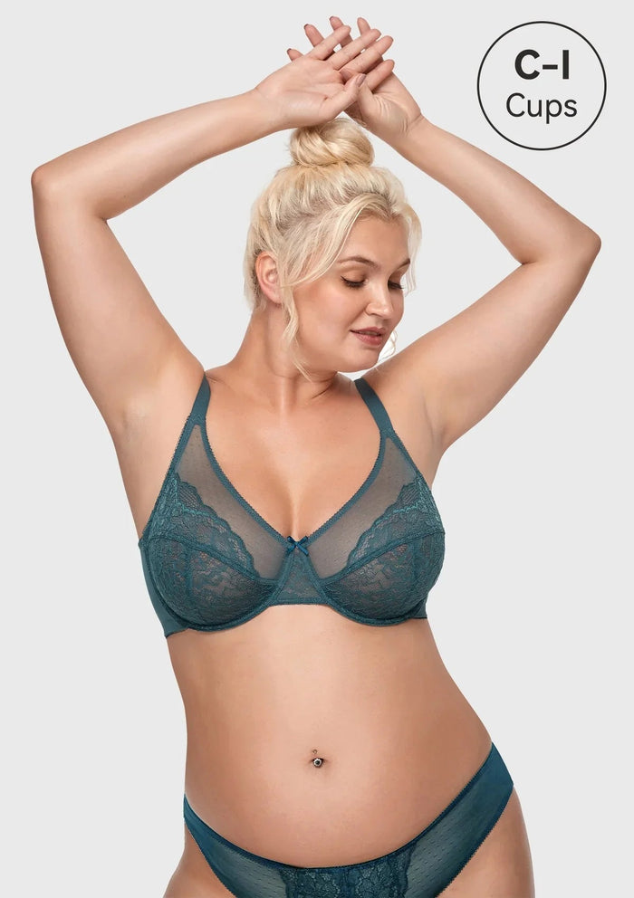 Enchante Lace Unlined Full Coverage Underwire Bra
