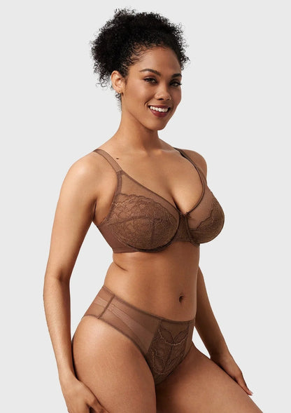 Enchante Lace Unlined Full Coverage Underwire Bra