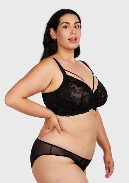 Pretty In Petals Unlined Strappy Lace Bra