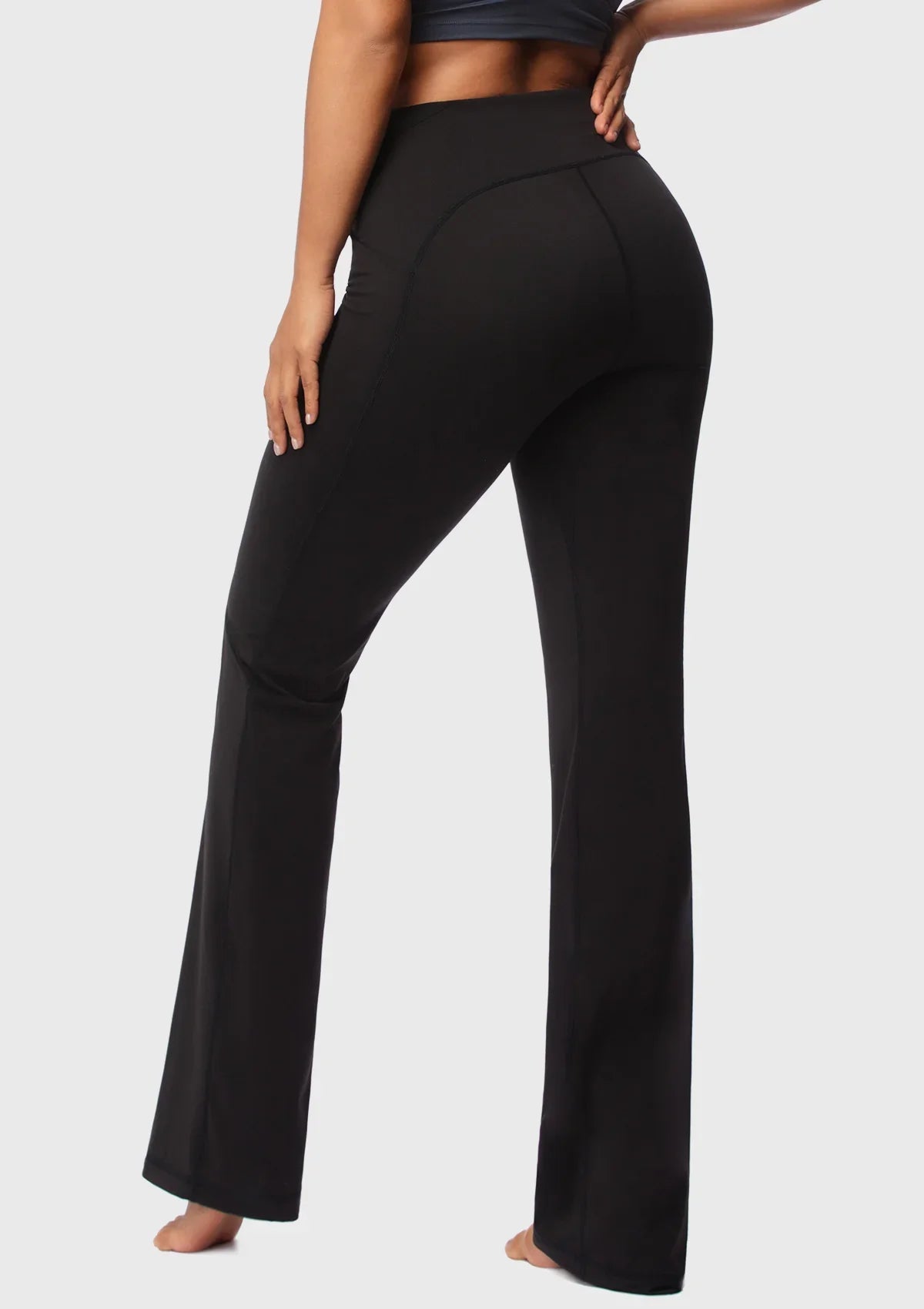 LEAPX High-Waisted Stretch Bootcut Yoga Pants Workout Leggings With Pockets
