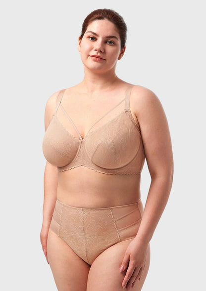 HSIA Penumbra Floralette Unlined Strappy Lace Uderwire Bra