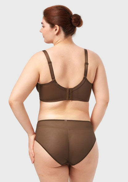 HSlA Pearl Shimmer Unlined Plus Size Full Coverage Underwire Comfortable Bra