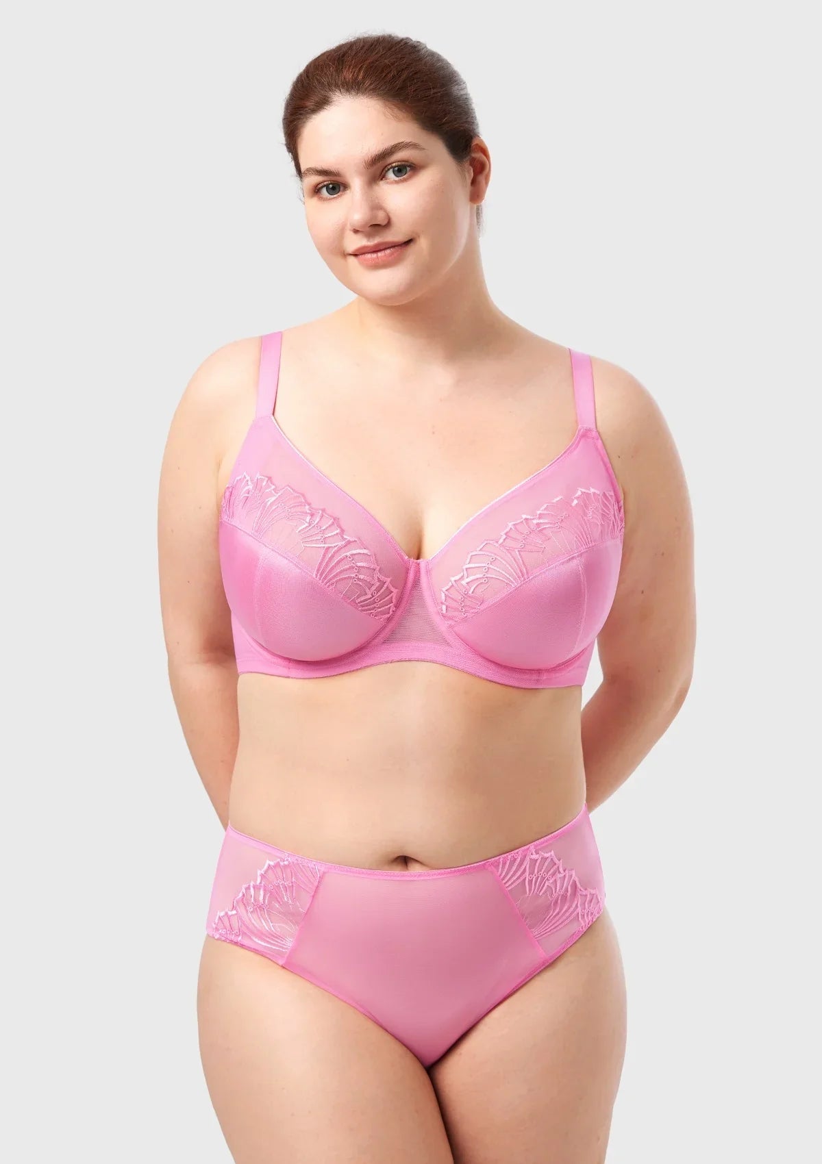 HSlA Pearl Shimmer Unlined Plus Size Full Coverage Underwire Comfortable Bra