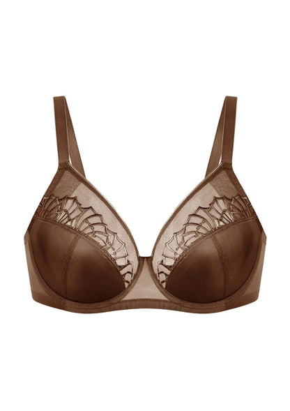 HSlA Pearl Shimmer Unlined Plus Size Full Coverage Underwire Comfortable Bra