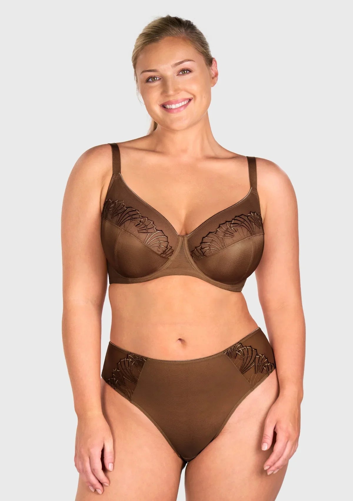 HSlA Pearl Shimmer Unlined Plus Size Full Coverage Underwire Comfortable Bra