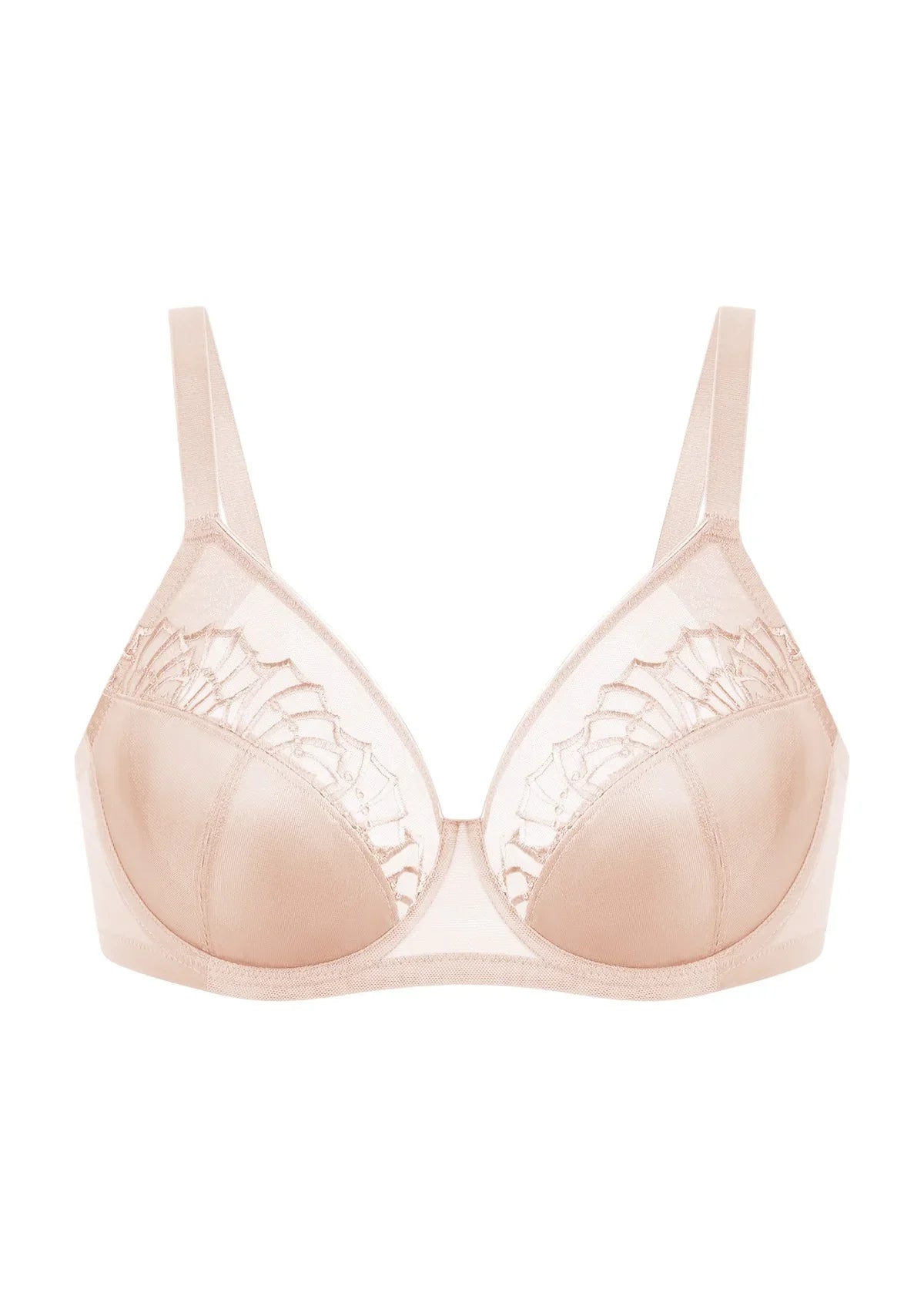 HSlA Pearl Shimmer Unlined Plus Size Full Coverage Underwire Comfortable Bra