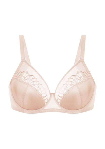 HSlA Pearl Shimmer Unlined Plus Size Full Coverage Underwire Comfortable Bra