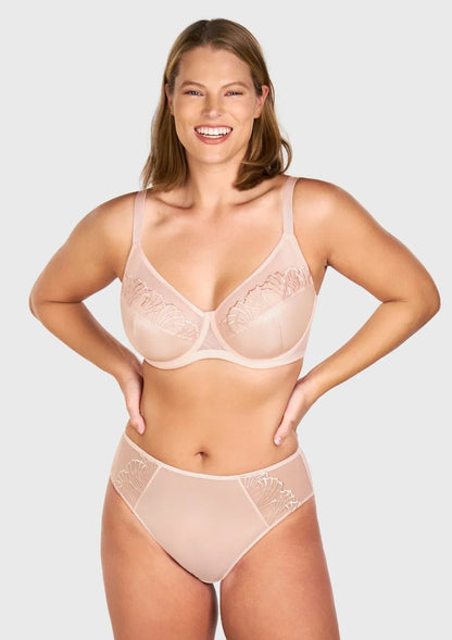 HSlA Pearl Shimmer Unlined Plus Size Full Coverage Underwire Comfortable Bra