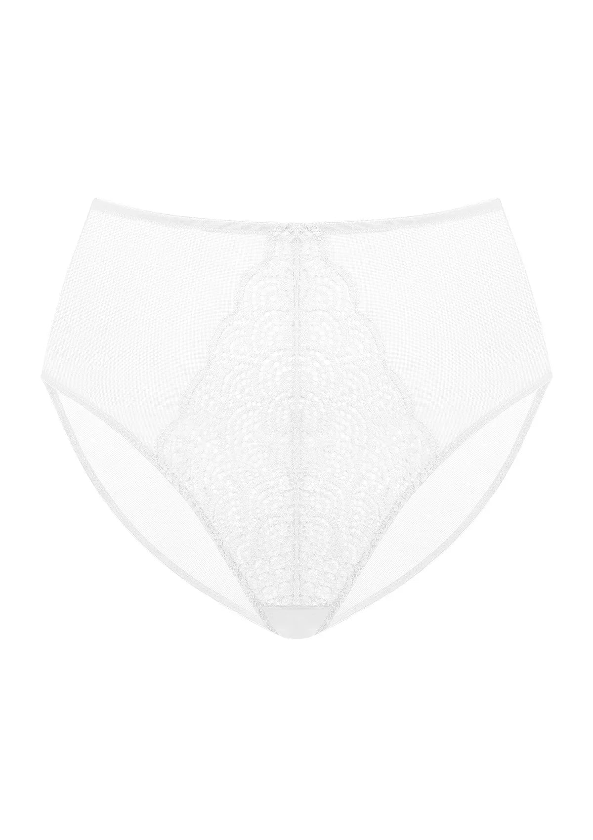Mermaid High-Rise White Lace Brief Underwear