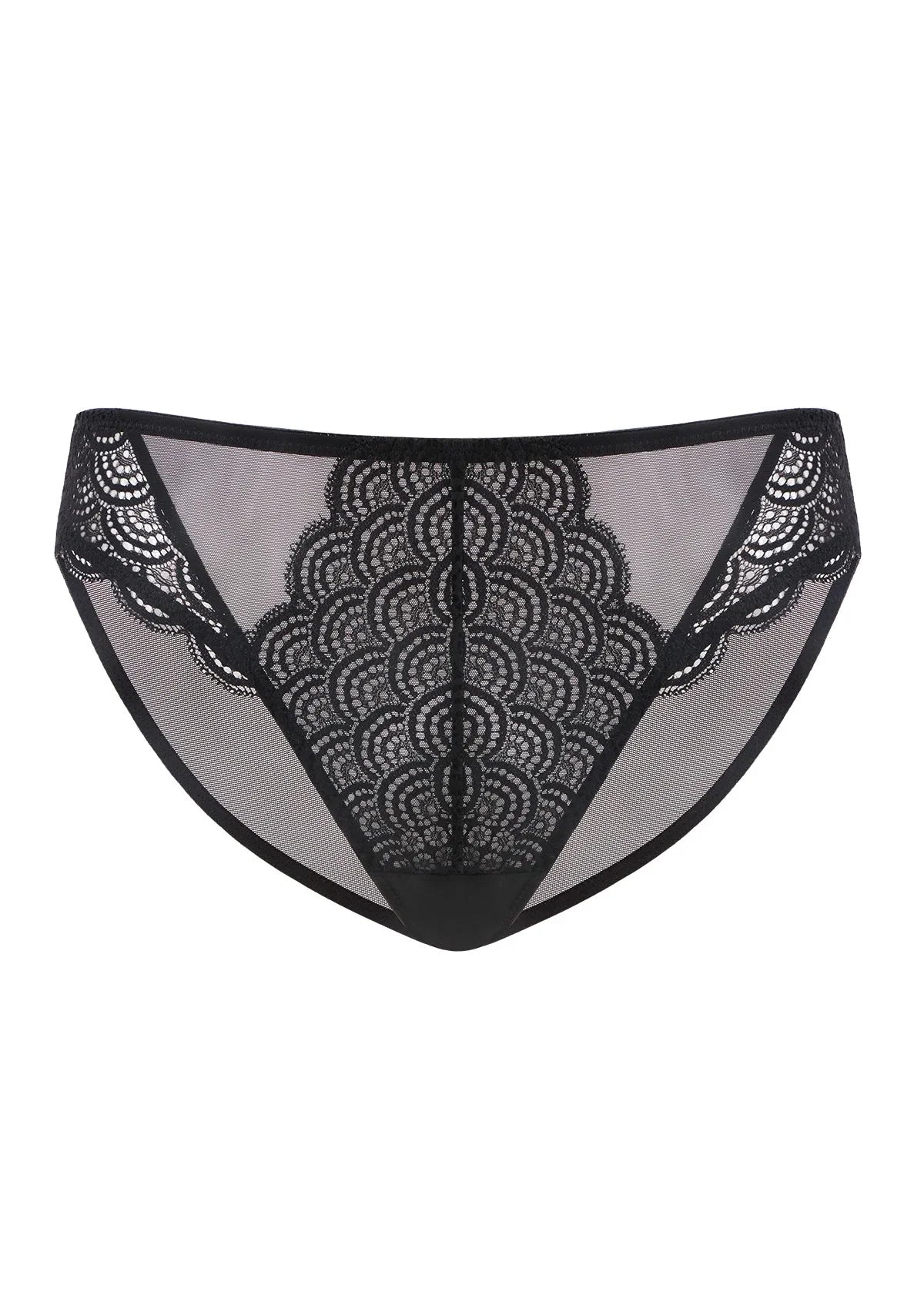 Mermaid Scales Soft Lace Mid-Rise Bikini Underwear