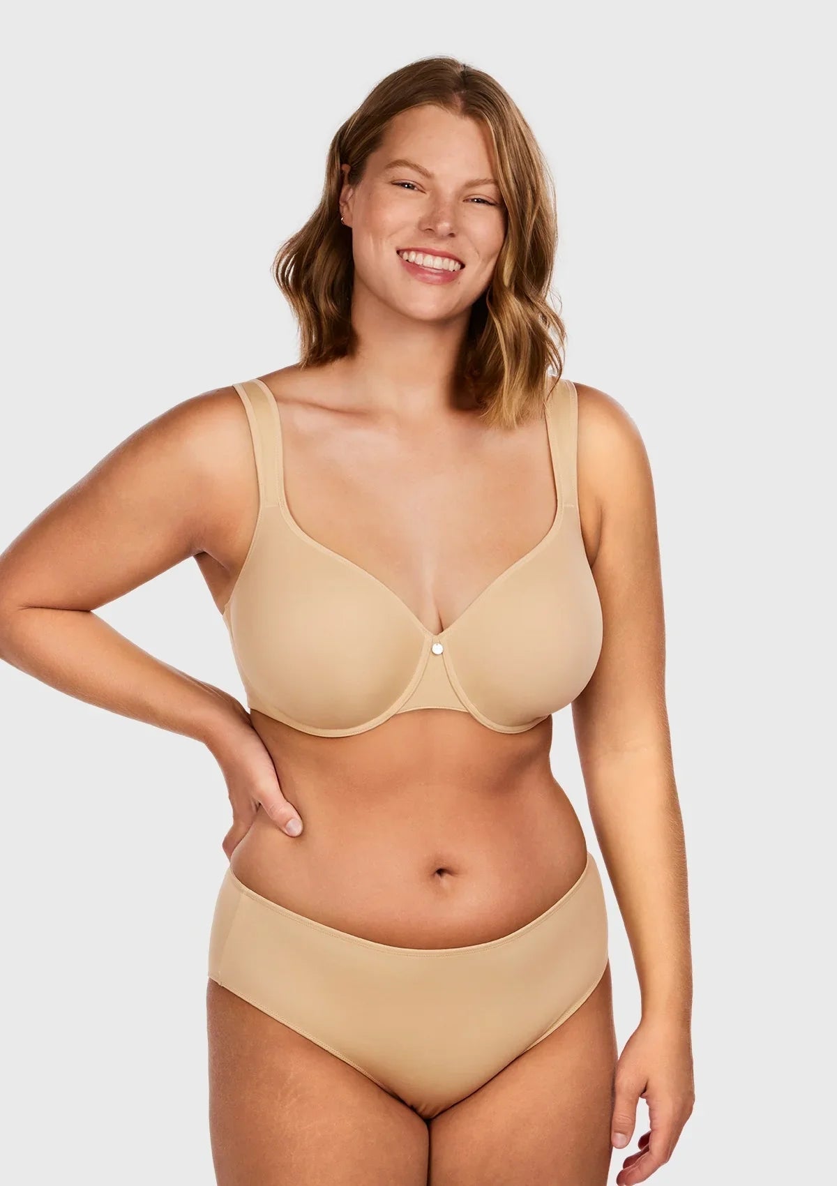Patricia T-shirt Beige Lightly Padded Underwire Minimizer Bra