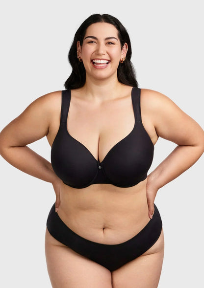 Patricia T-shirt Black Lightly Padded Underwire Minimizer Bra