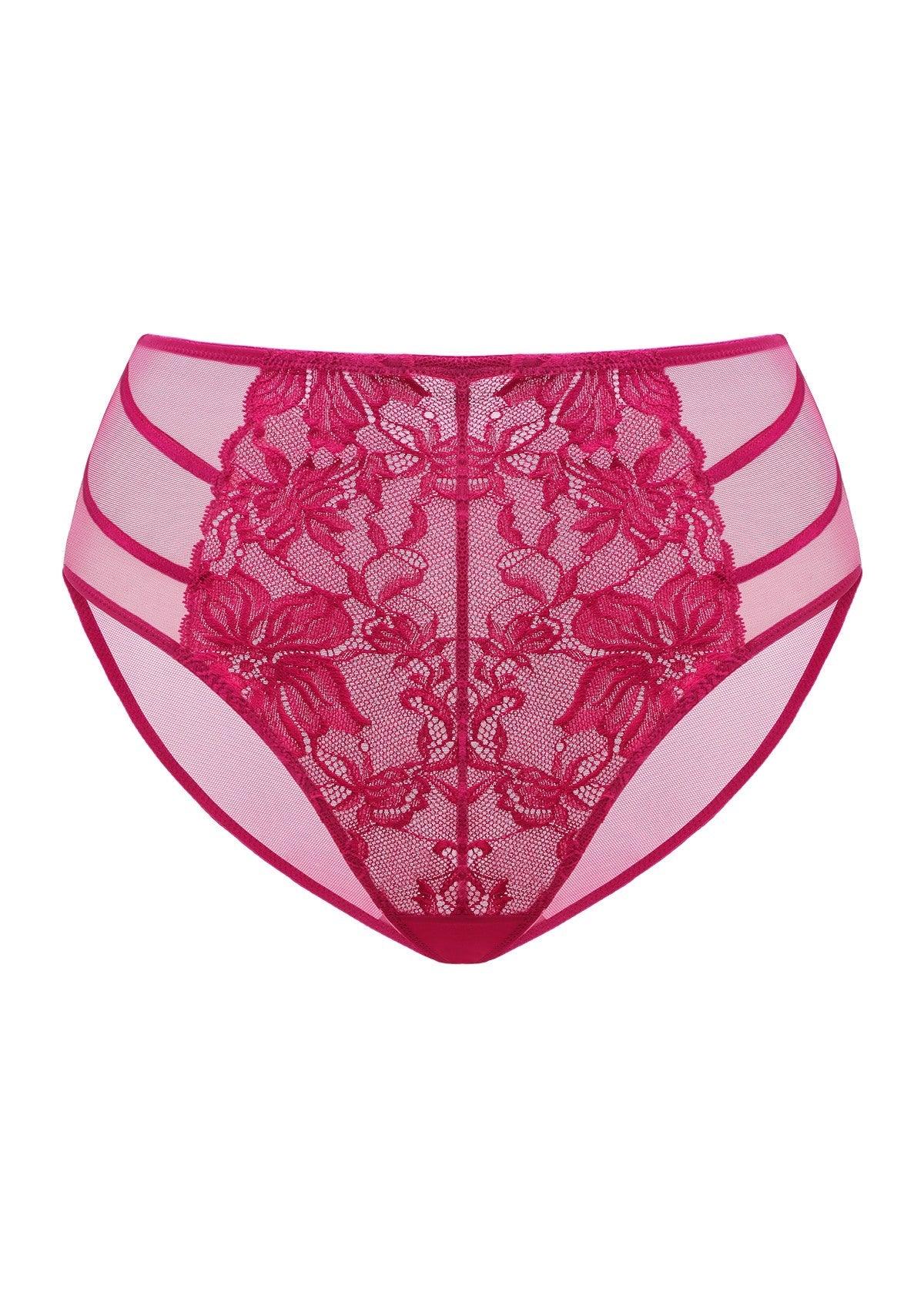 Pretty In Petals Red High-Rise Lace Brief Underwear