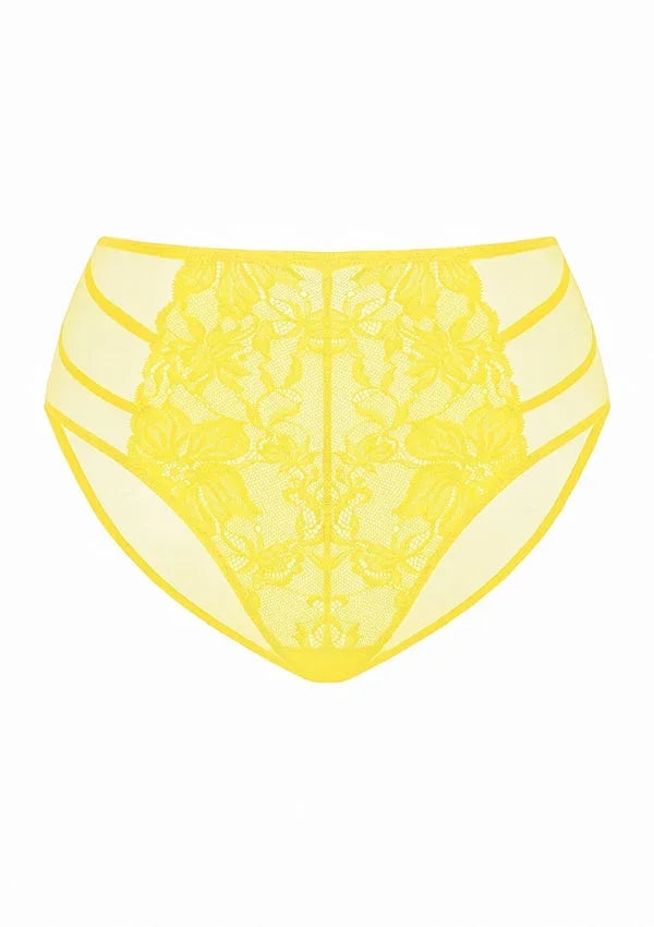 Pretty In Petals Bright Yellow Lace Bikini Underwear