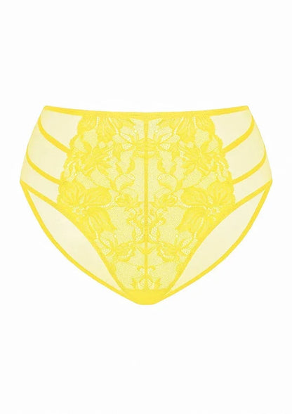 Pretty In Petals Bright Yellow Lace Bikini Underwear