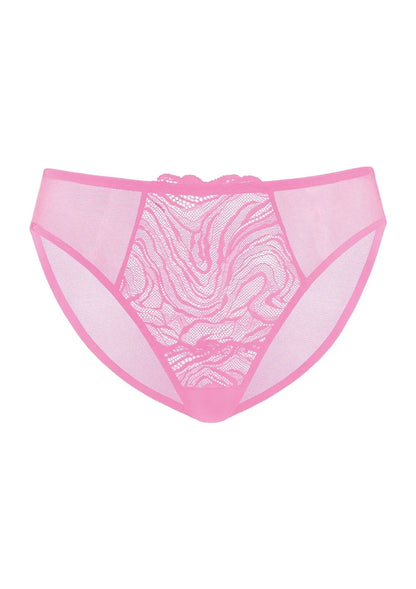 Serenata Floral High-Rise Sheer Mesh Lace Bikini Undewear