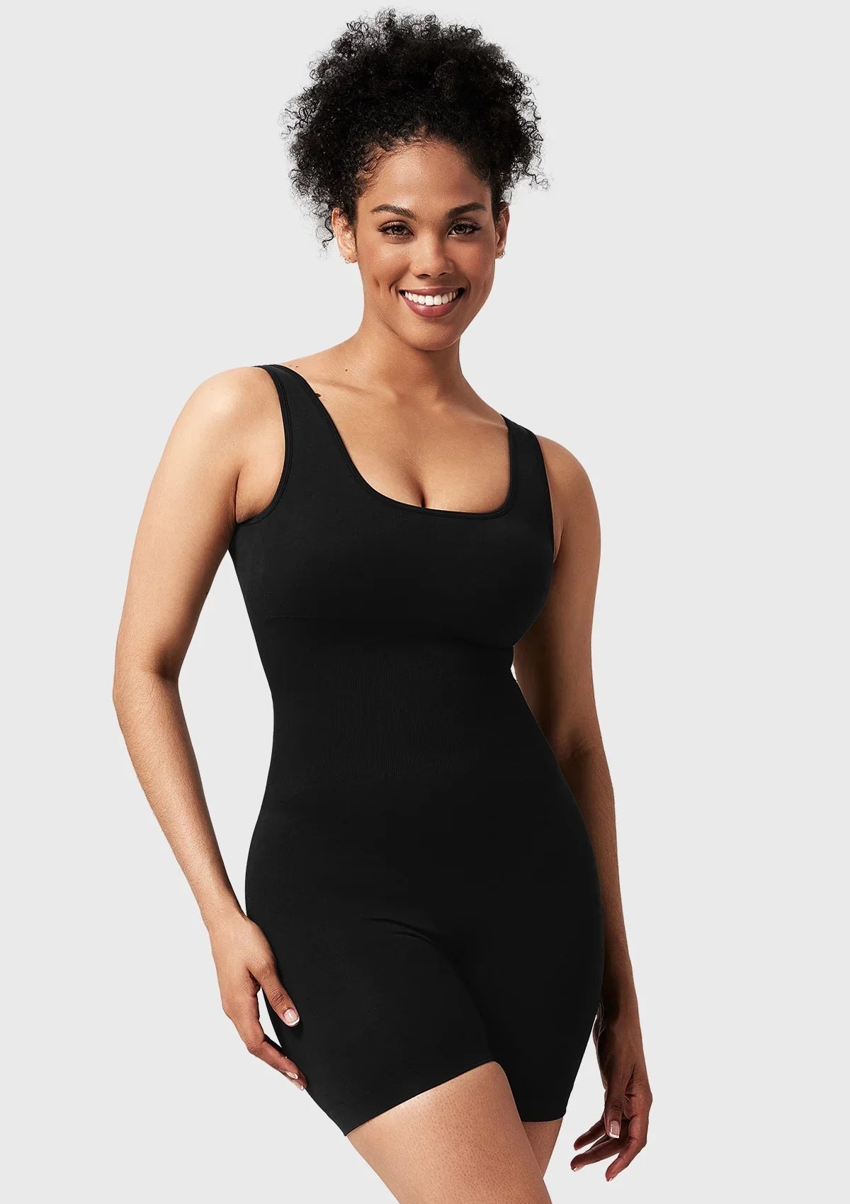 Songful Square Neck Sculpting Tummy Control Bodysuit One Piece Workout Sleeveless Romper