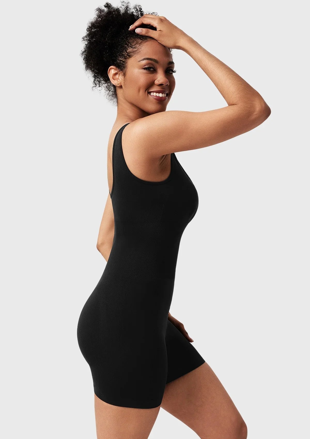 Songful Square Neck Sculpting Tummy Control Bodysuit One Piece Workout Sleeveless Romper