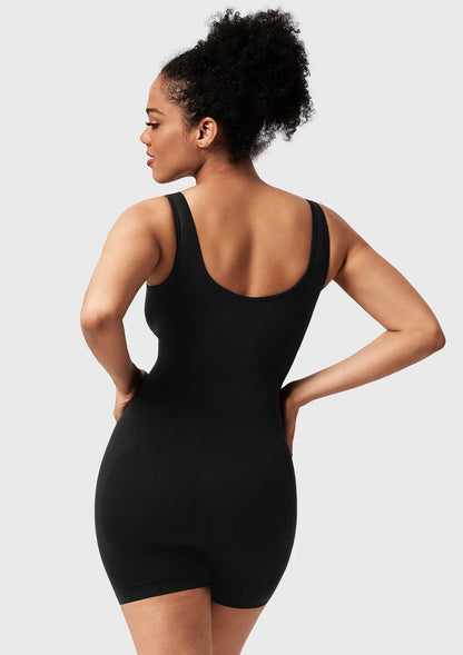 Songful Square Neck Sculpting Tummy Control Bodysuit One Piece Workout Sleeveless Romper